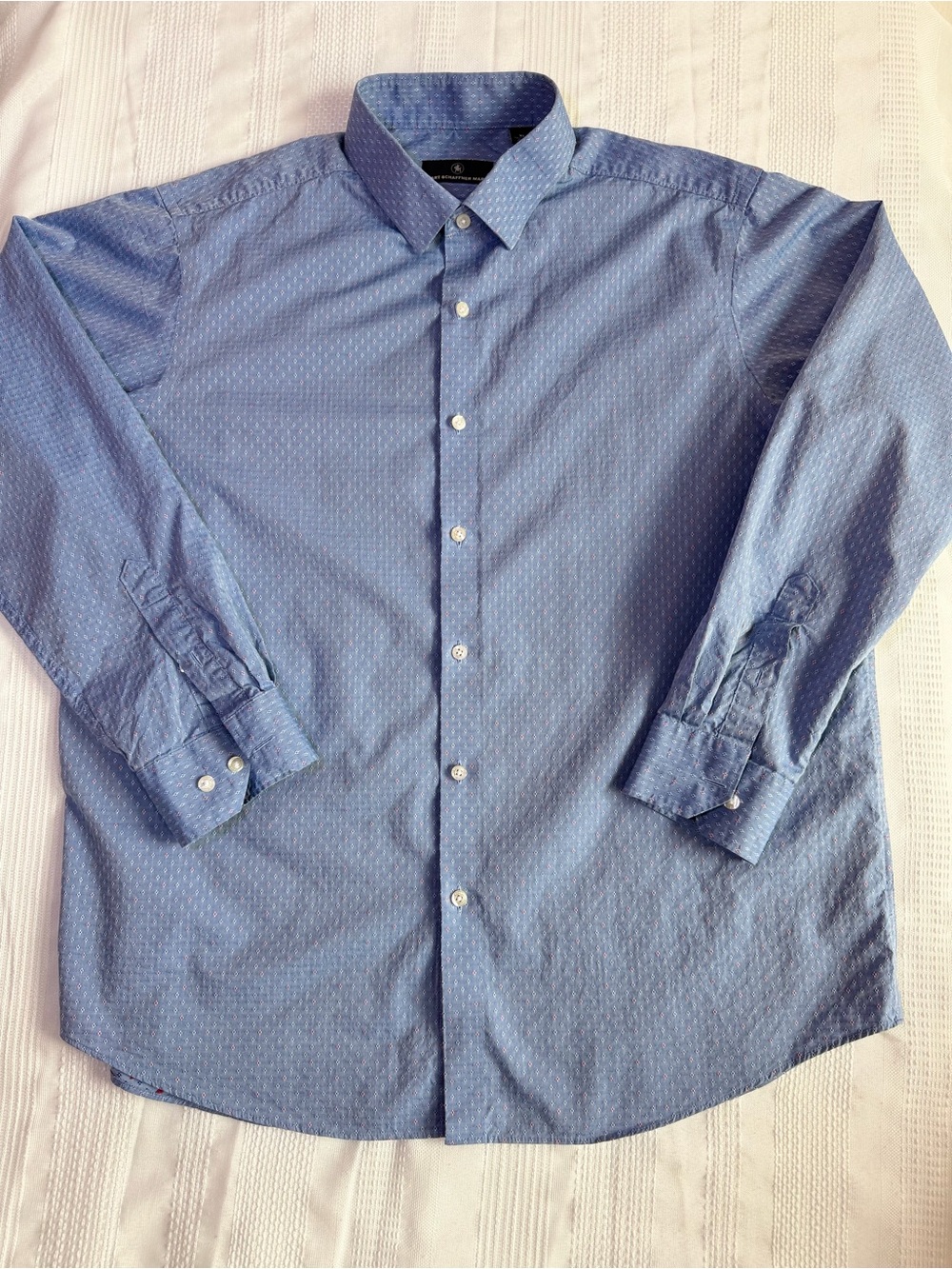 Hart Schaffner Marx Men's Blue 100% Cotton Shirt - XL